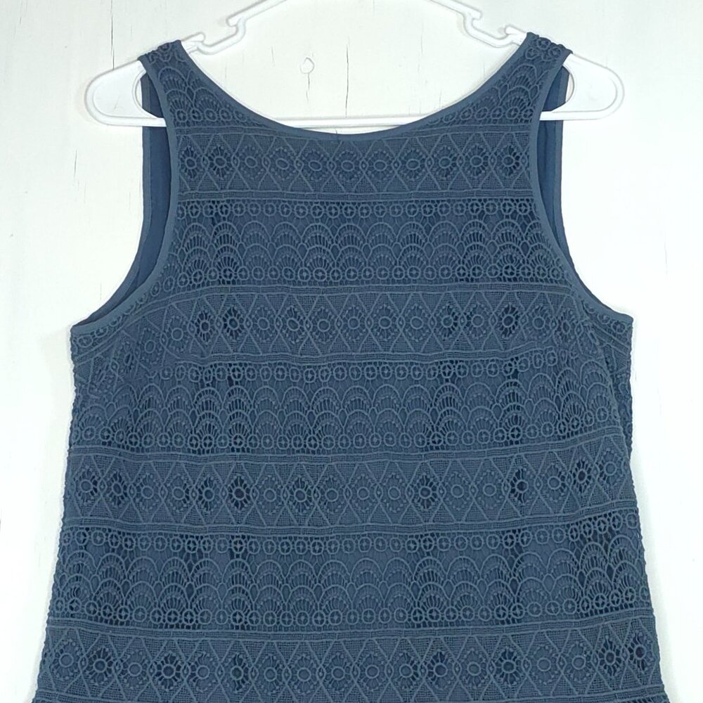 Ann Taylor Loft Pleated Lace Sleeveless Cocktail Dress 10 Cottagecore Boho